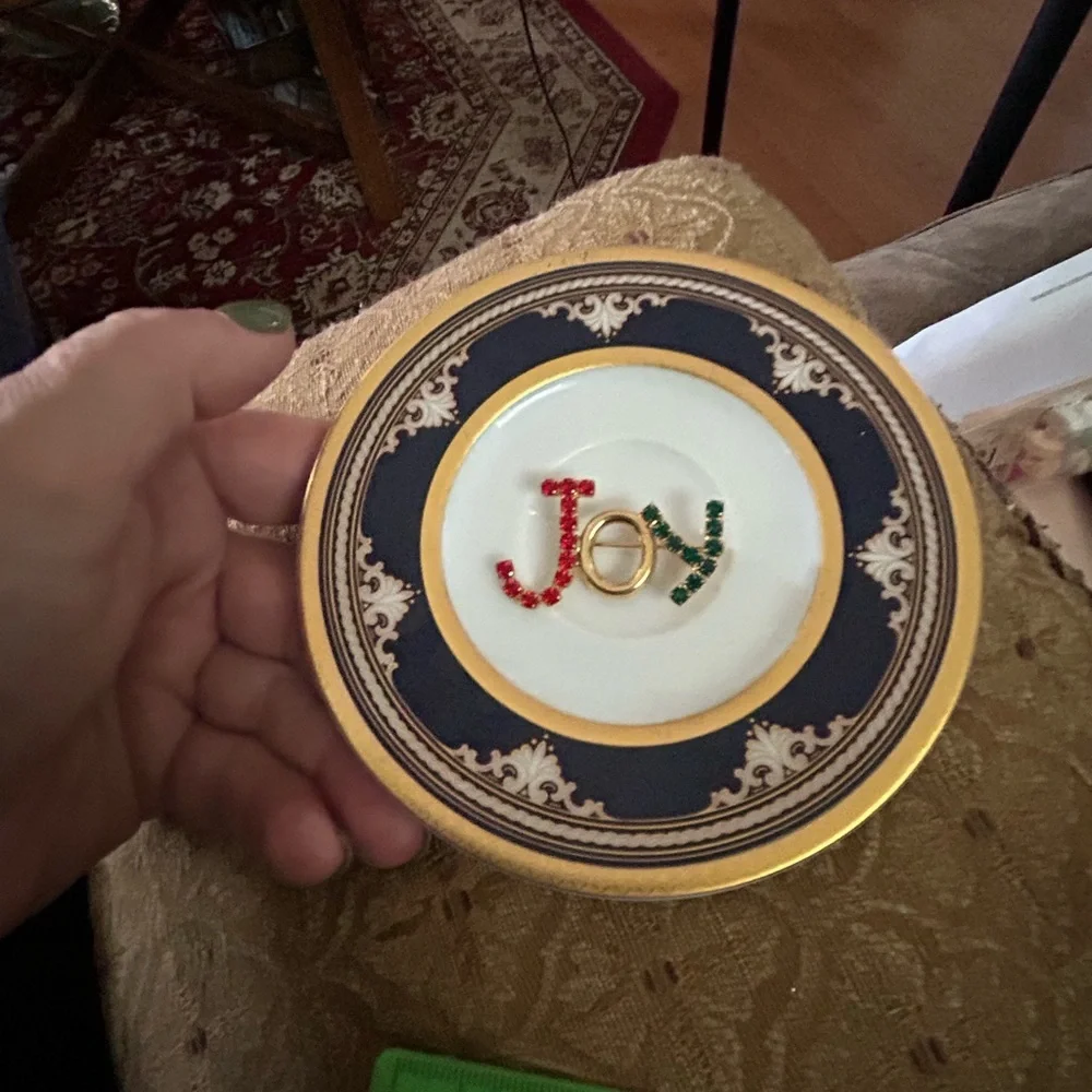 Vintage JOY Christmas Brooch